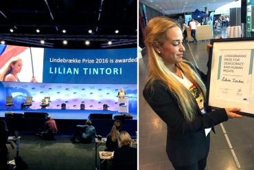 ¡BIEN MERECIDO! Lilian Tintori recibe premio en Noruega por defender la democracia y DDHH