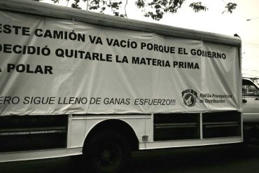 ¡PARTE EL ALMA! Trabajadores de Polar protestan con caravana de “camiones vacíos” (+Fotos)