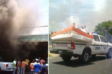 ¡LOCURA DESATADA! Incendio de local desata saqueos en San Félix (incluye a la Policía) +Fotos