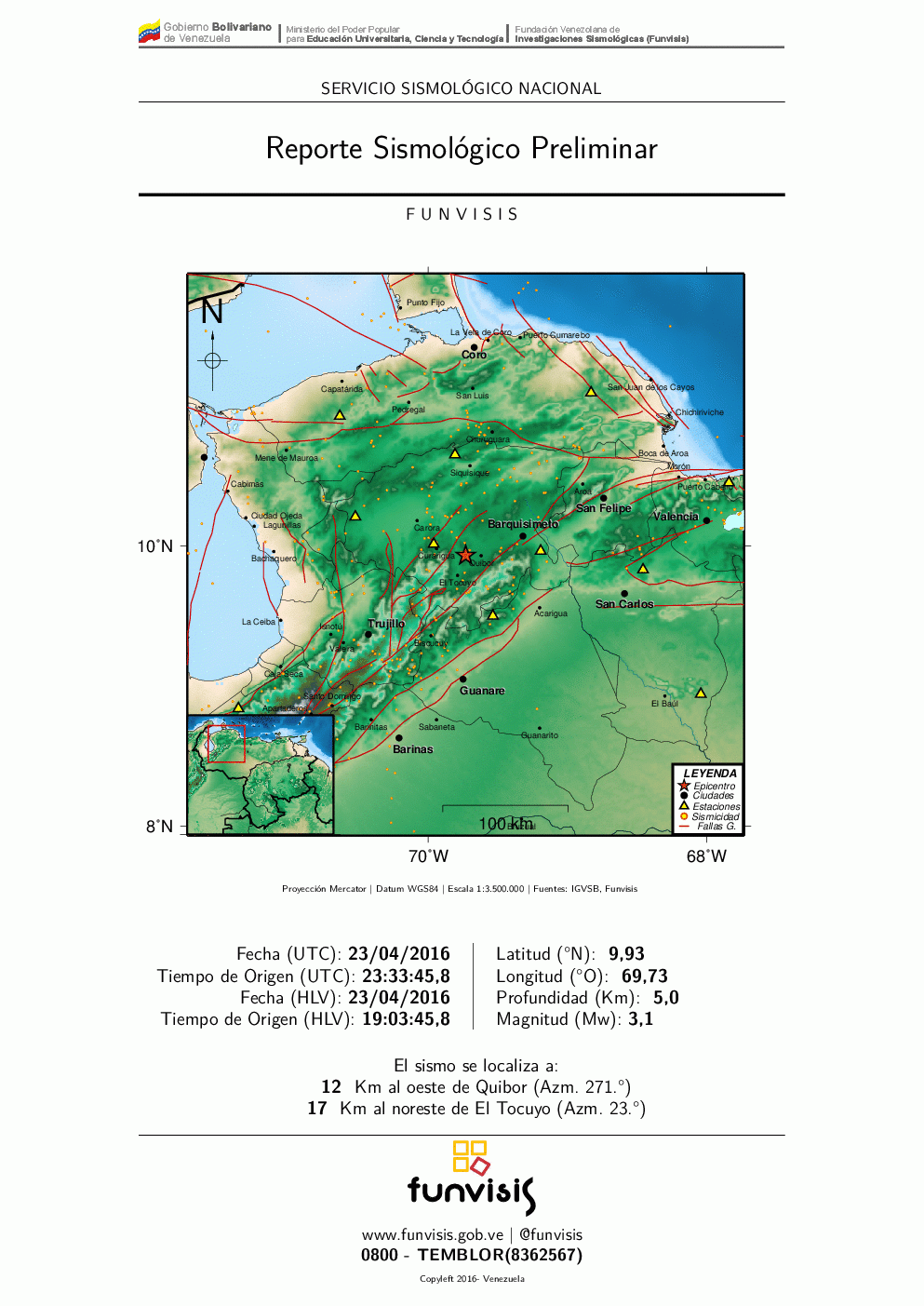 sismo quibor