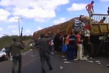 ¡HAY HAMBRE! Saquearon gandola con alimentos en la carretera Puerto Ordaz – Ciudad Bolívar