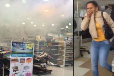 ¡IRRESPONSABLES! GNB lanzó bomba lacrimógena dentro de supermercado en San Cristóbal (+Video)