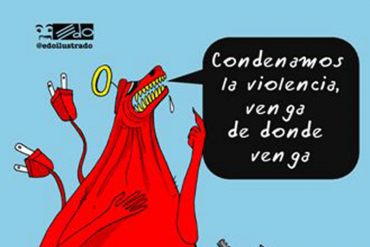 ¡IMPERDIBLE! La caricatura de Edo condenando la violencia “venga de donde venga”