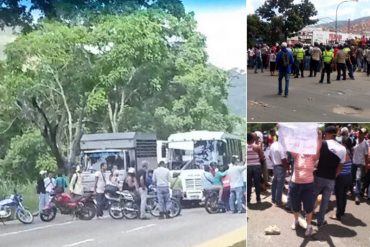 ¡HAY HAMBRE! Vecinos de Paracotos trancan ARC para exigir alimentos (Fotos + Video)