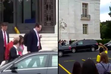 ¡NO LA QUIEREN EN EL IMPERIO! Así pitaron a Delcy Eloína a la salida de la OEA: «Fuera» (+Video)