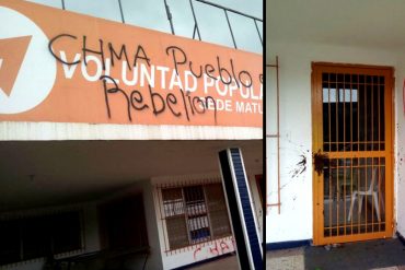 ¡SALVAJES DESATADOS! Lanzaron excremento a la sede de Voluntad Popular en Maturín