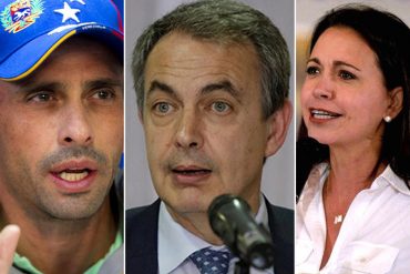 ¡QUIÉN SE CREE! Zapatero pide que Capriles y MCM estén fuera del proceso de mediación