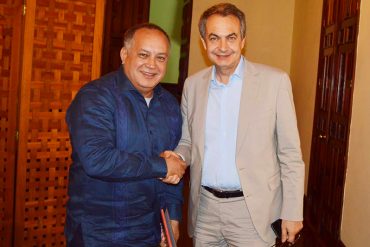 ¡SONRISA DE OREJA A OREJA! Diosdado Cabello se reunió con Rodríguez Zapatero («el mediador»)