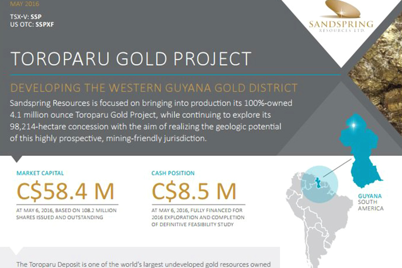 Créditos: Sandspring Resources LTD 