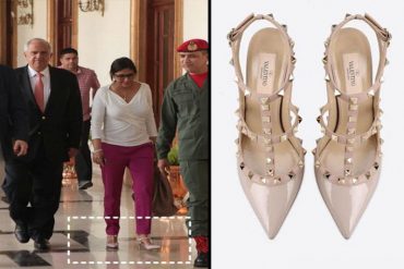 ¡NO TE LO PIERDAS! Los lujosos zapatos de Delcy Rodríguez valorados en 1.000.000 de Bs