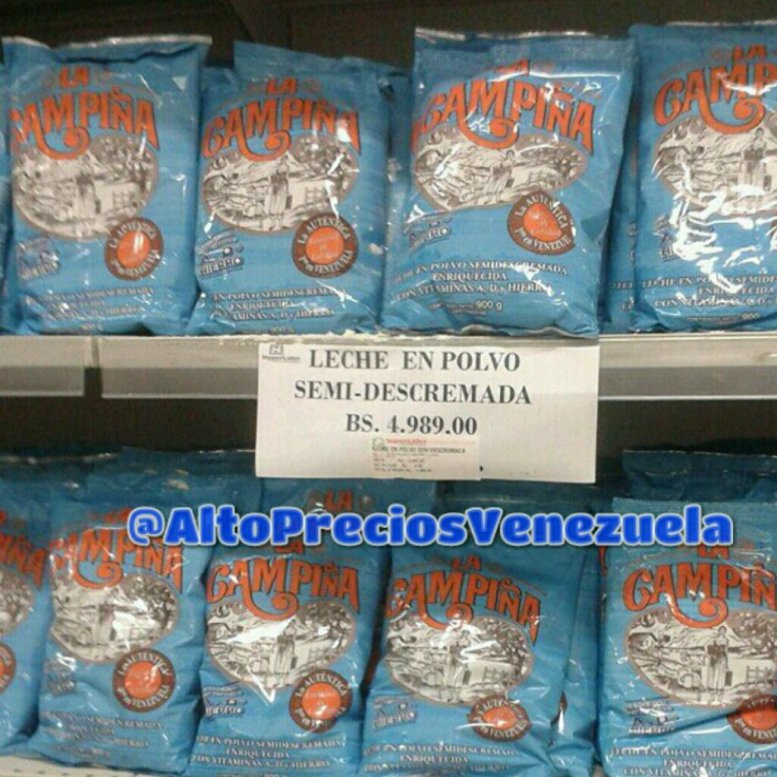 Crédito: @AltoPreciosVenezuela