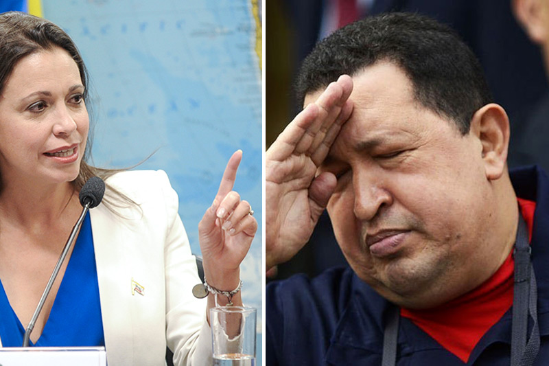 Chávez y María Corina Machado