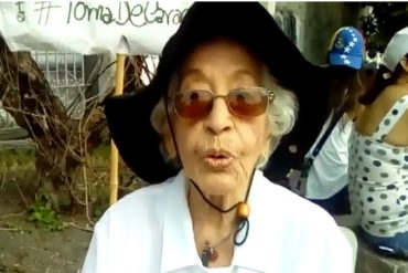 ¡NO HAY EXCUSA! Abuela de 99 años participó en la «Toma de Caracas» (+Video)