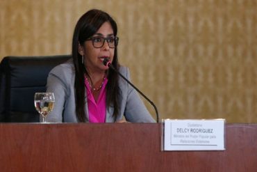 ¡PURAS PATRAÑAS! Esta fue la primera intervención de Delcy Rodríguez en la cumbre Mnoal (+Video)