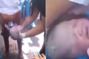 ¡INDIGNANTE! Mujer parió de pie y a las afueras del Hospital Central de Maracay (+Video)