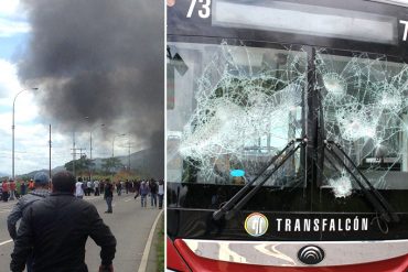 ¡ÚLTIMO MOMENTO! Colectivos armados atacan autobuses en La Victoria e impiden paso (+Vídeos)