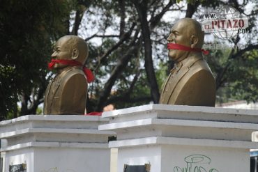 ¡NO TE LO PIERDAS! Así amanecieron los bustos de ilustres en plazas de Barquisimeto (una protesta silenciosa)