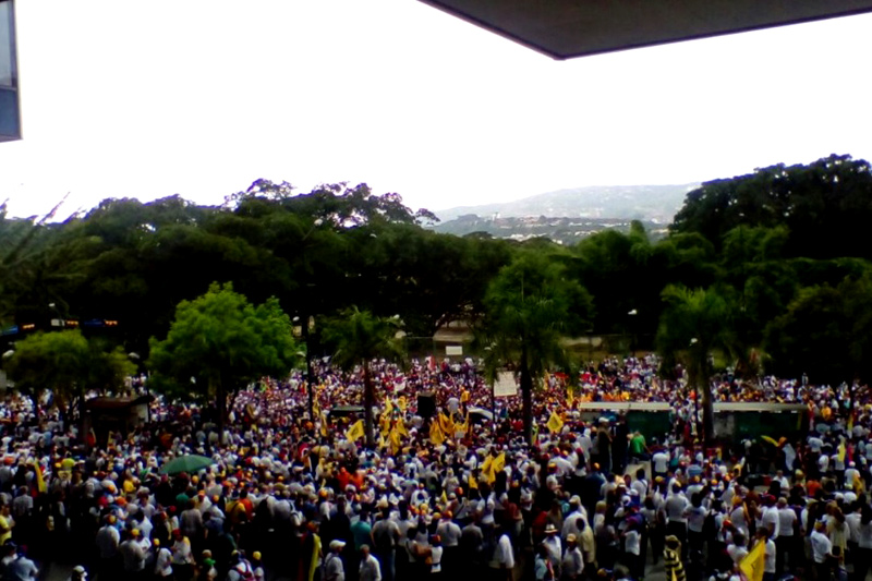 Foto: Así se concentraron en Parque Cristal. Foto: @ReaIJhonathan