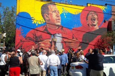 ¡EN NUEVA YORK! Realizaron mural de Chávez en El Bronx: Delcy lo inauguró (+Videos +Fotos)