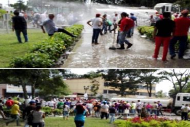 ¡ORDEN ROJA! Con chorros de agua arremeten contra manifestantes en Anzoátegui (+Fotos)