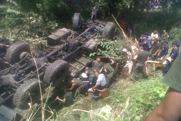¡LAMENTABLE! Murieron 7 GNB en vuelco de vehículo militar en Cojedes