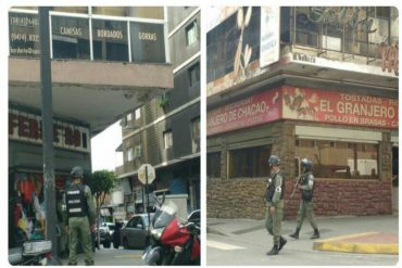 ¡DIGNO DE UNA DICTADURA! Funcionarios de la Policía Militar fotografían locales cerrados en Chacao