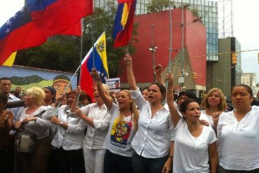 ¡DESADAPTADOS! Oficialistas lanzaron cohetones contra Tintori y Machado en el centro de Caracas (+Video)