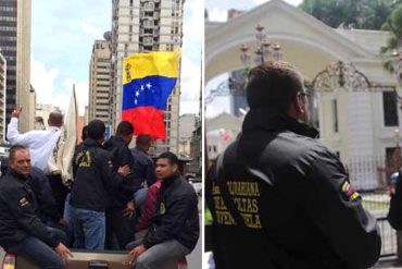 ¡ESTÁN CANSADOS! Los escoltas oficialistas también se quejan de la inseguridad y así protestaron (+Video)