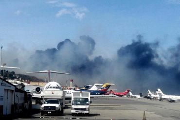 ¡REDES ENLOQUECEN! Reportan gran cantidad de humo en la pista del aeropuerto de Maiquetía