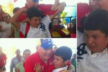 ¡IMPERDIBLE! La reacción de este niño cuando Mata Figueroa le intentó colocar un bolso revolucionario