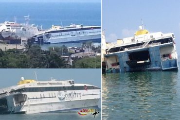 ¡LO ÚLTIMO! Reportan hundimiento de barco de Conferry en el muelle de Puerto la Cruz