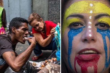 ¡CONMOVEDOR! El venezolano que dio su almuerzo a quienes comían desesperados de la basura