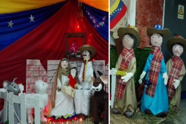 ¡PÍLLALO! El «tradicional» pesebre del Saime que puso bigotes a José y vistió rojito al niño Jesús (+Fotos)