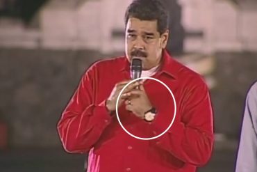 ¡PURA PANTALLA! Maduro presumió en cadena un reloj «intergaláctico» que le regaló el ministro de Rusia