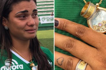 ¡DOLOR! Prometida se casaría el viernes con jugador del Chapecoense: «Mi corazón se detuvo»