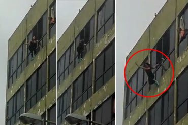 ¡VIDEO FUERTE! Joven de 15 años se lanzó de un quinto piso de un edificio en Los Teques