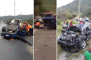 ¡LO ÚLTIMO! Aparatoso accidente en la Caracas-La Guaira, a la altura de El Limón, dejó varios heridos (+Fotos)