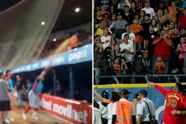 ¡BOCHORNO! Suspenden juego Águilas-Cardenales por incidentes violentos: jugadores lanzaron arena a fanáticos (+Videos)