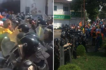 ¡LO ÚLTIMO! Confrontación y represión en CNE de Valencia y San Cristóbal (+Video)