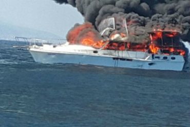 ¡ÚLTIMA HORA! Se incendió yate frente a costas de Vargas: sus tres tripulantes sufrieron quemaduras (+Fotos)