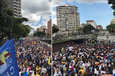 ¡TIEMPO DE CALLE! Así avanza la marcha opositora que se dirige hacia la sede del CNE (+Fotos)