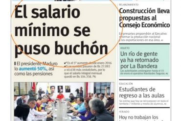 ¡PENA AJENA! La bochornosa portada de Últimas Noticias en la que aplauden el aumento de sueldo mínimo