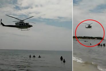 ¡IRRESPONSABLE! La peligrosa maniobra de Reverol en helicóptero que sobrevoló playas mirandinas