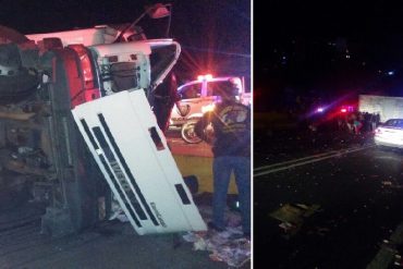 ¡LO ÚLTIMO! Camión con chucherías se volcó en la bajada de Tazón y fue saqueado: hay un muerto y un herido