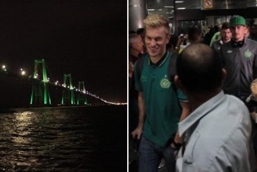 ¡HERMOSO GESTO! Así se iluminó el Puente sobre el Lago de Maracaibo en honor al Chapecoense (+Fotos)