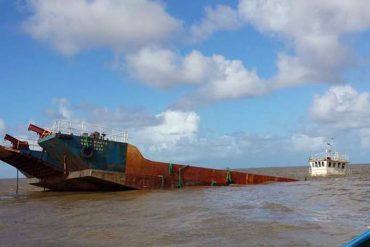 ¡EMPAVADOS! Buque cargado con arroz proveniente de Guyana se hundió en costas del Esequibo