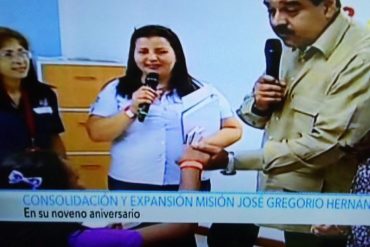 ¡LO PONCHÓ! Señora a Maduro: «Ayúdeme, mi hija tiene problemas de nutrición» (VTV transmitió en vivo)