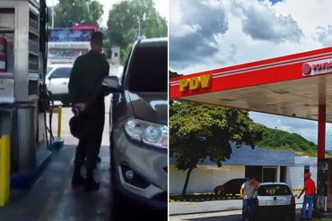 ¡ENCHUFADOS Y DESCARADOS! Solo los militares pueden abastecerse de gasolina en Maracay (+Video)