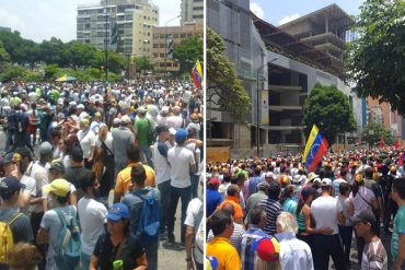 ¡PUEBLO REBELDE! Venezolanos concentrados en Altamira marchan hacia Chacaíto este #20Abr