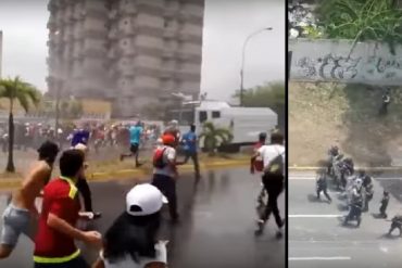 ¡GLORIA AL BRAVO PUEBLO! Jóvenes hicieron retroceder a sus represores en Base Aragua (+Video)